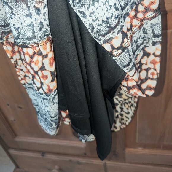 NWT Express Animal Print Maxi Dress High Neck Side Cutout Strappy Chiffon Small - Picture 6 of 6